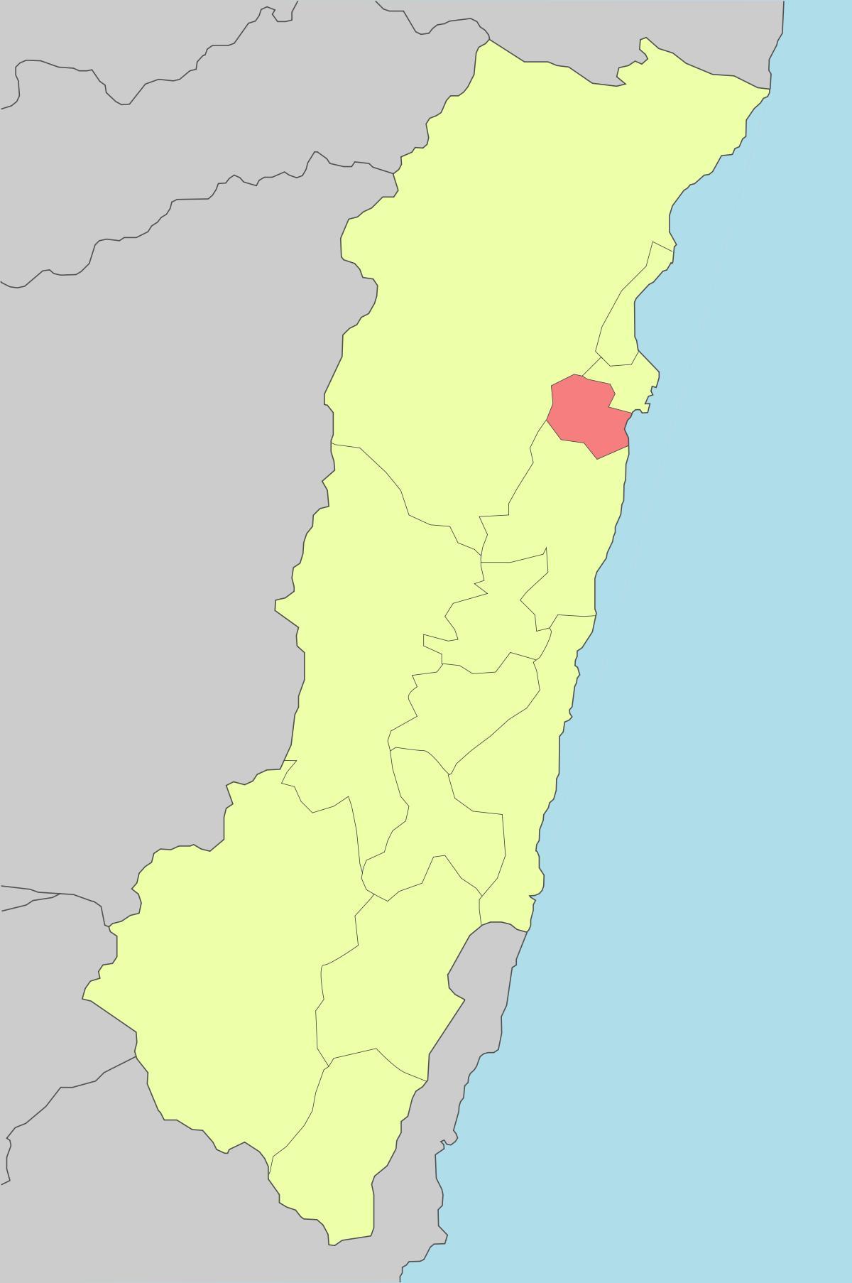 Zemljevid hualien Tajvan