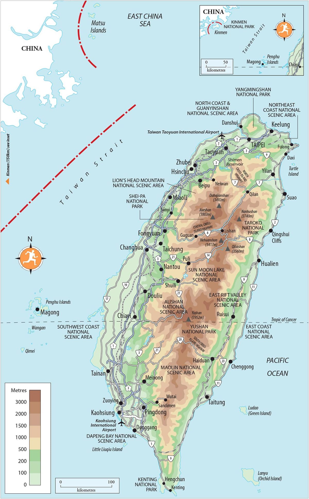 Zemljevid kenting Tajvan
