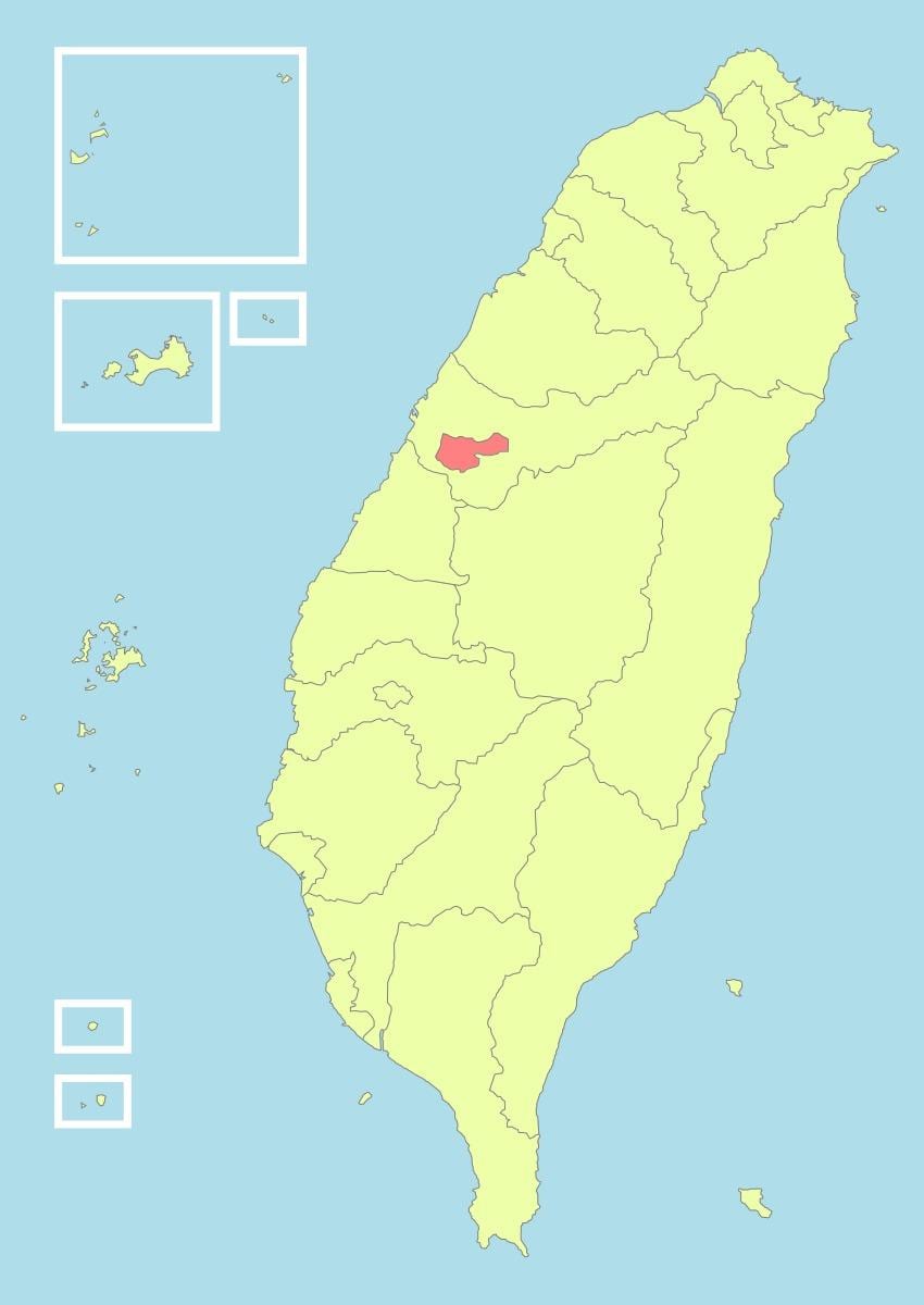 Zemljevid taichung Tajvan