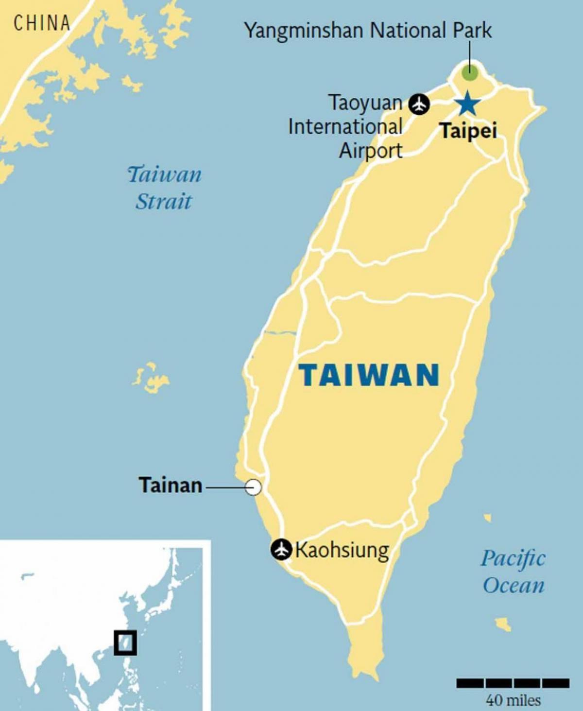 Tainan, tajvan zemljevid