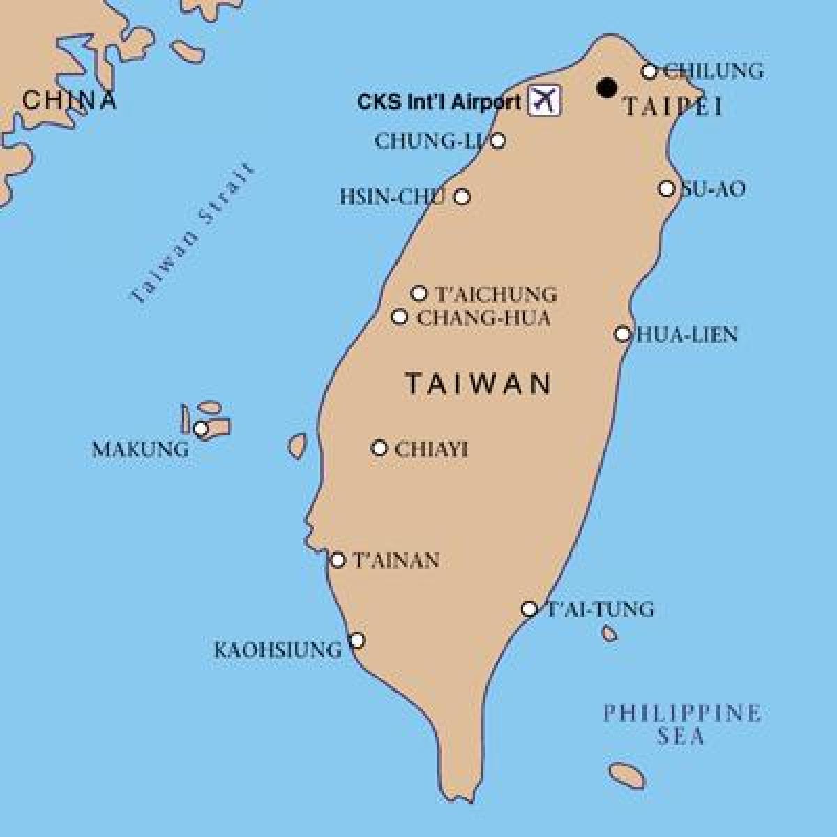 Taiwan international airport zemljevid