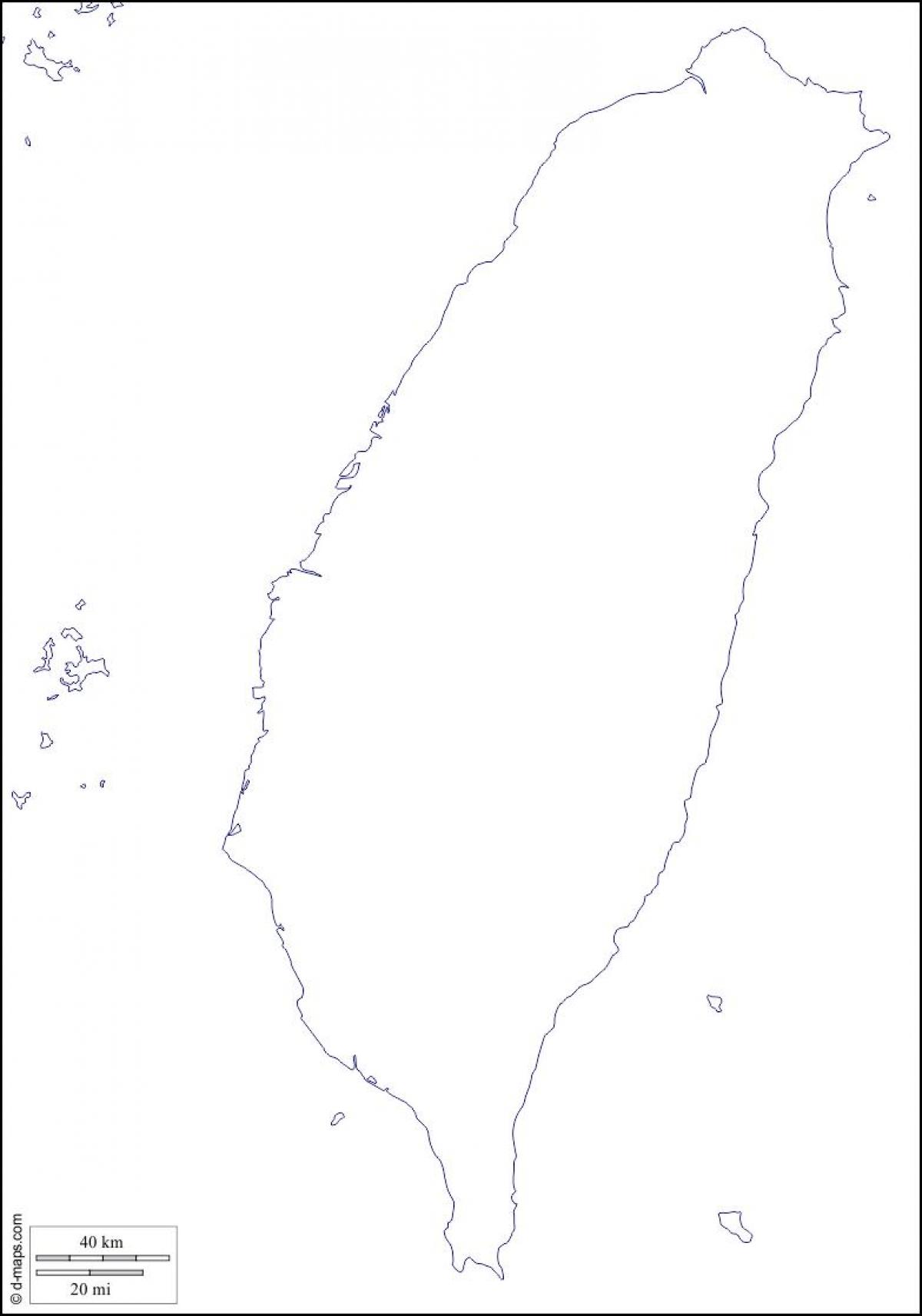 Zemljevid Tajvan prazno