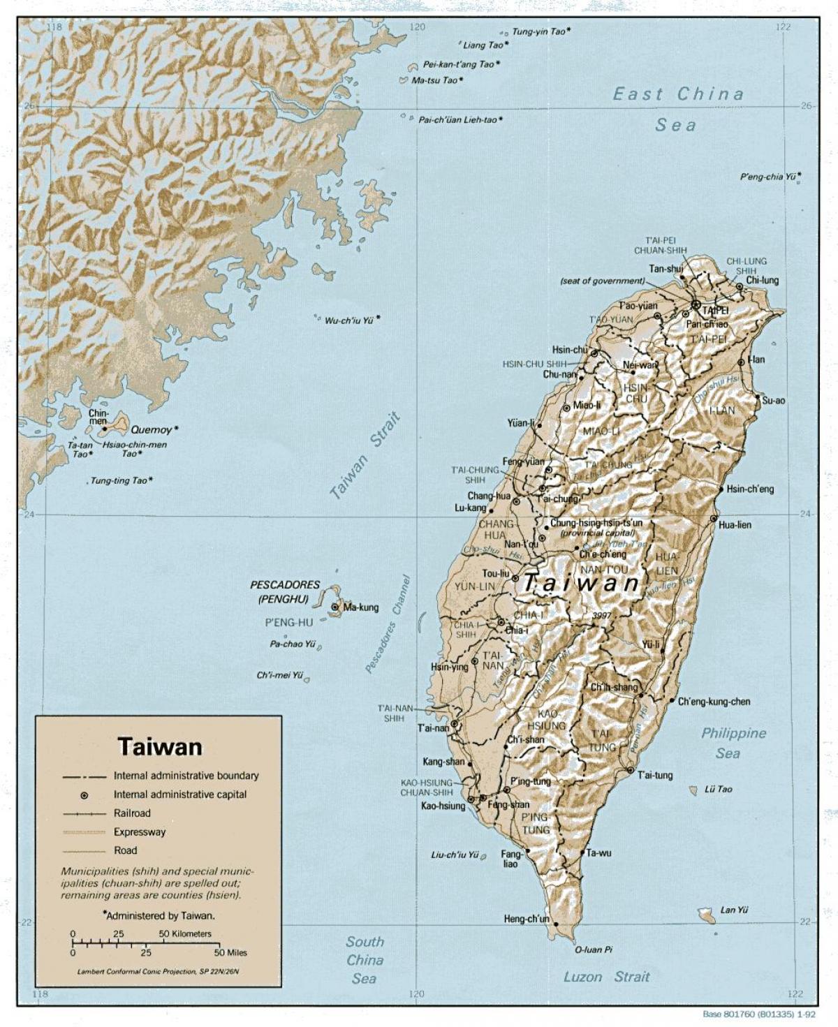 Zemljevid Tajvan surf 