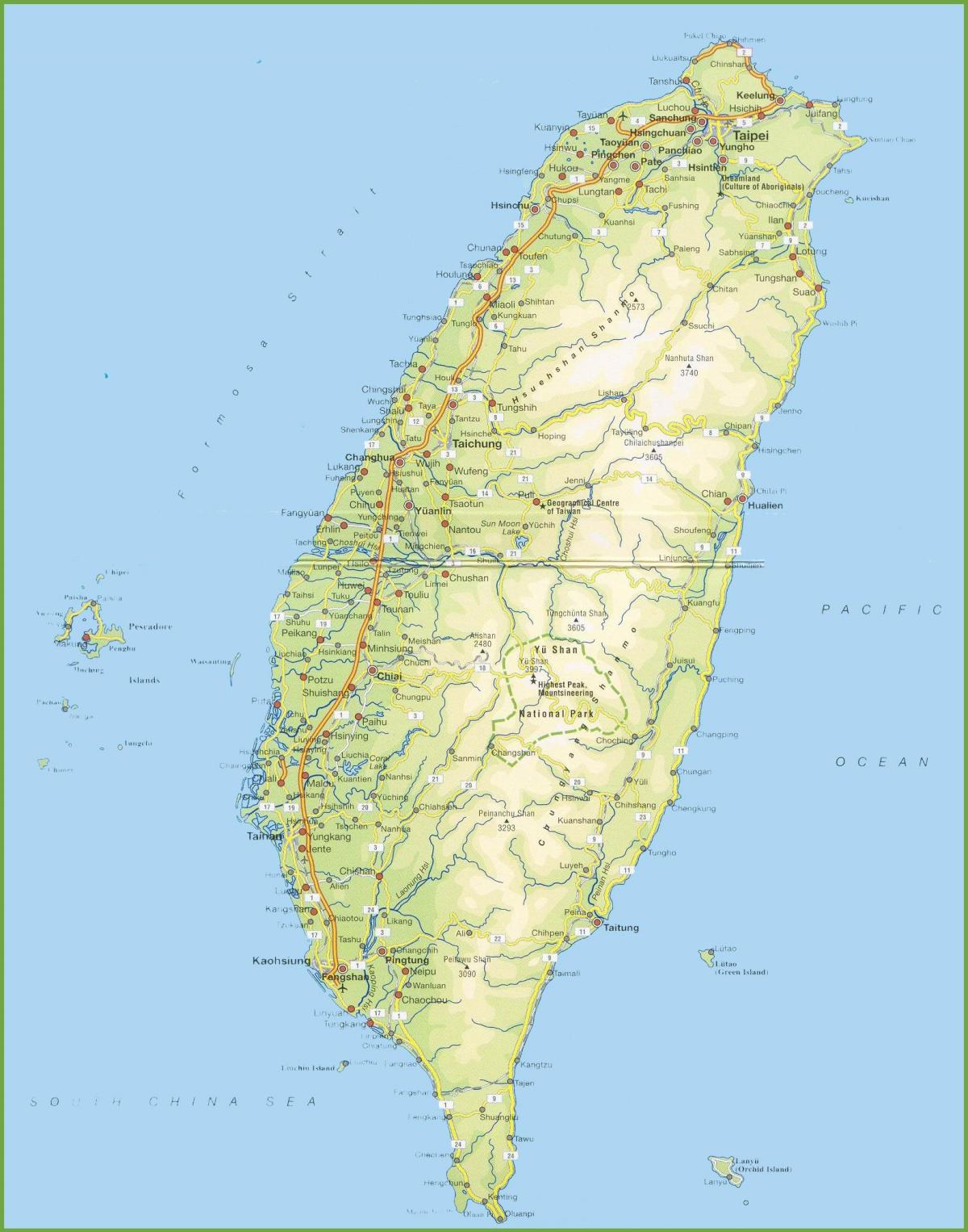 zemljevid Tajvan