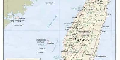 Tajvan geografija zemljevid