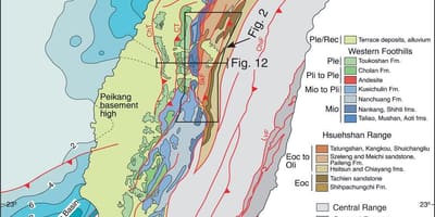 Zemljevid Tajvan geološkega