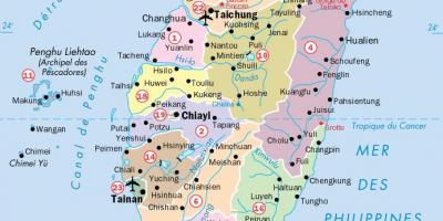 Zemljevid Tajvan mest
