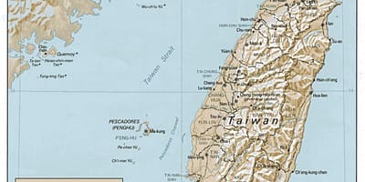 Zemljevid Tajvan topografske