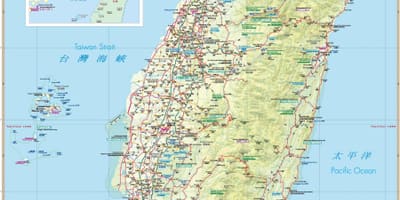 Zemljevid Tajvan turističnih znamenitosti.