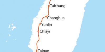 Tajvan visoke hitrosti železniški progi zemljevid